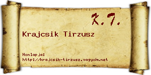 Krajcsik Tirzusz névjegykártya